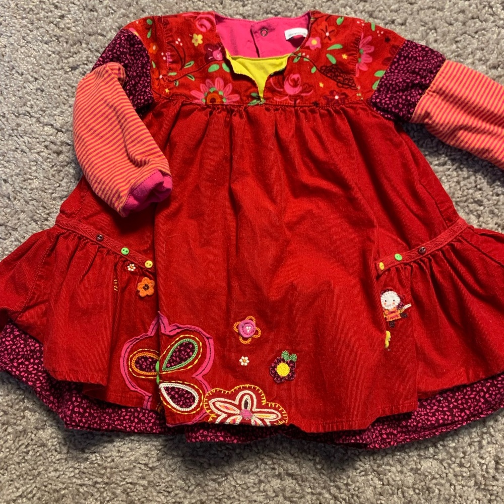 Catimini corduroy dress 9 mos